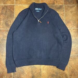 Polo by Ralph Lauren Vintage Italian Yarn Men's Navy Sweater